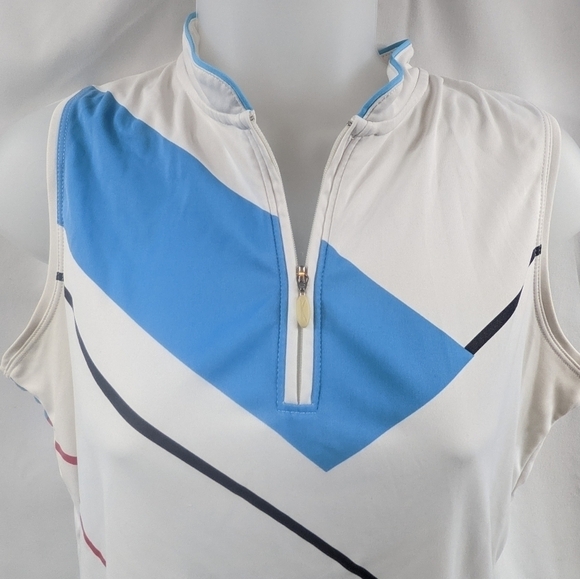 Slazenger Sleeveless Quarter Zip Golf Shirt Sz M - Picture 3 of 9